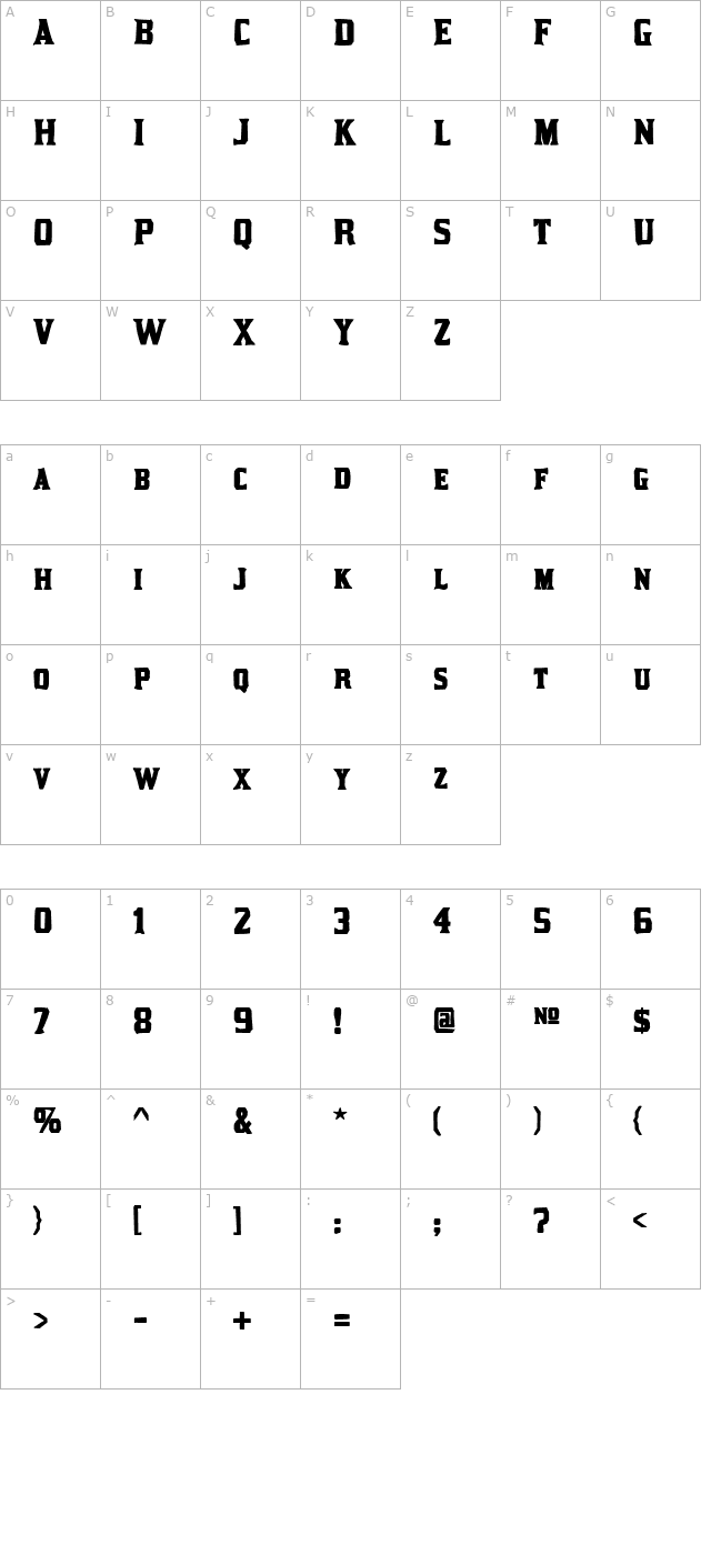 kirsty-ink character map