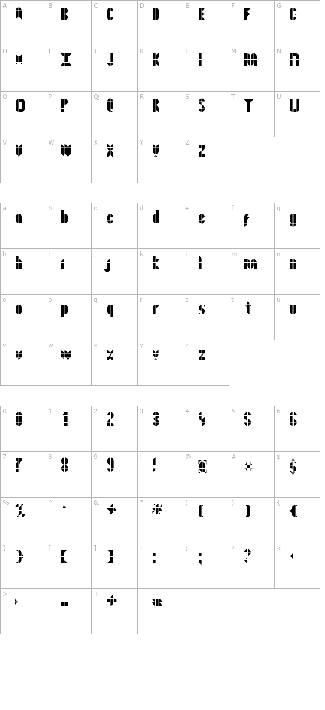 Kitchen Tiles character map