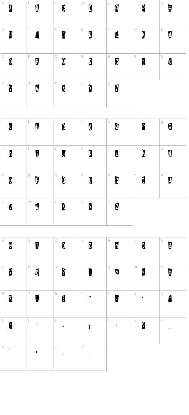 KlinkOMite character map