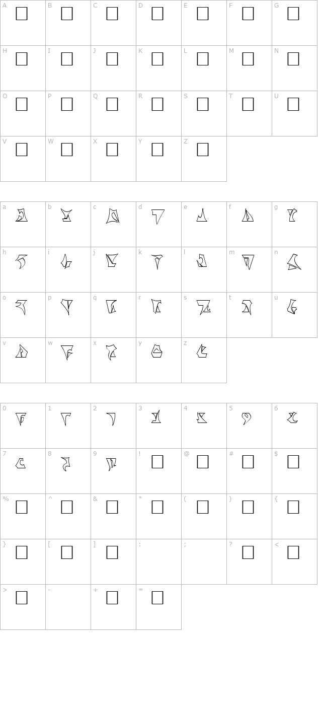 klinzhai-hollow character map