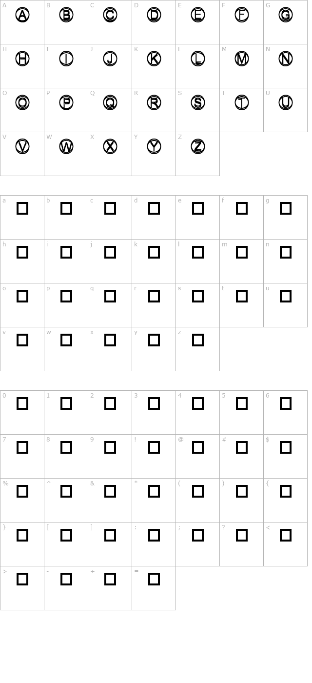 knapp character map