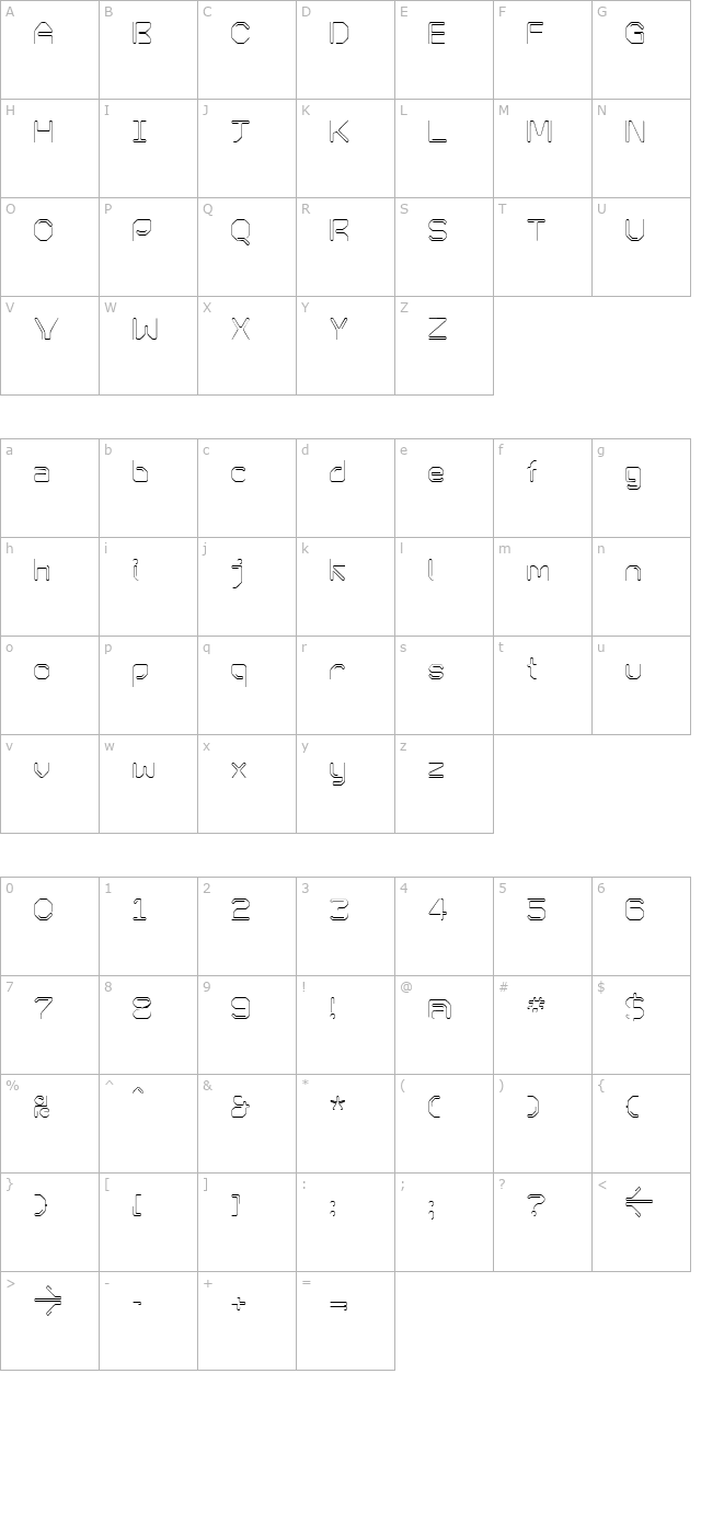 KneeonLight character map