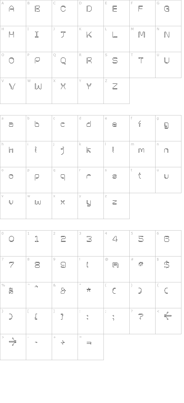 KneeonRegular character map