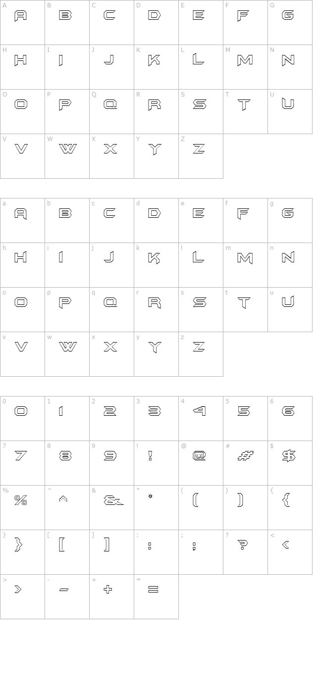 knightalternateoutline character map