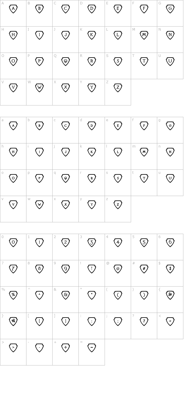 Knights Quest Shielded character map