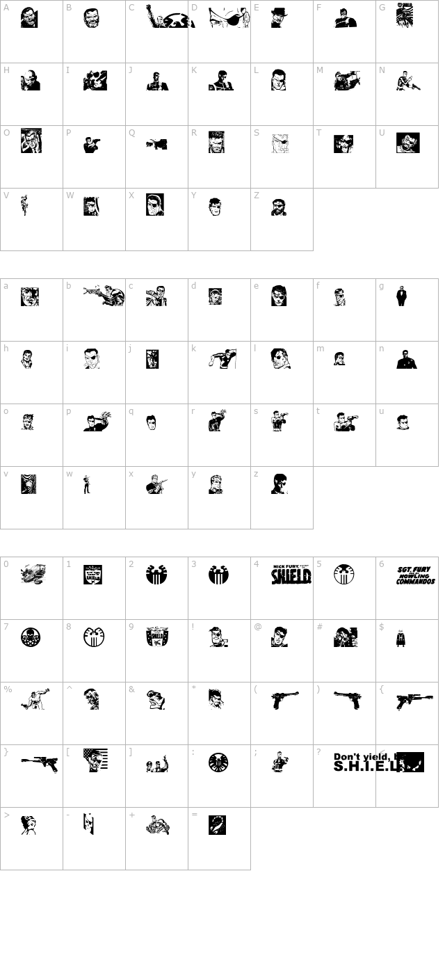 Knock Furious character map