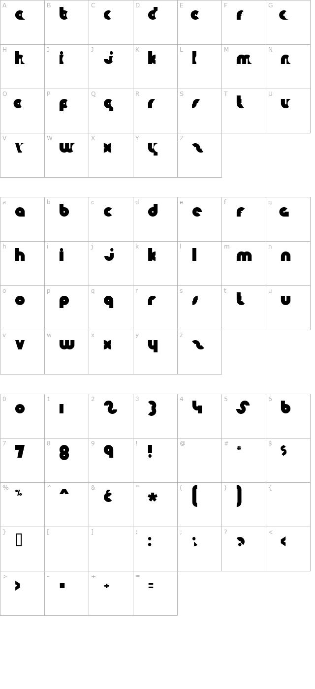 Knuckle Down character map