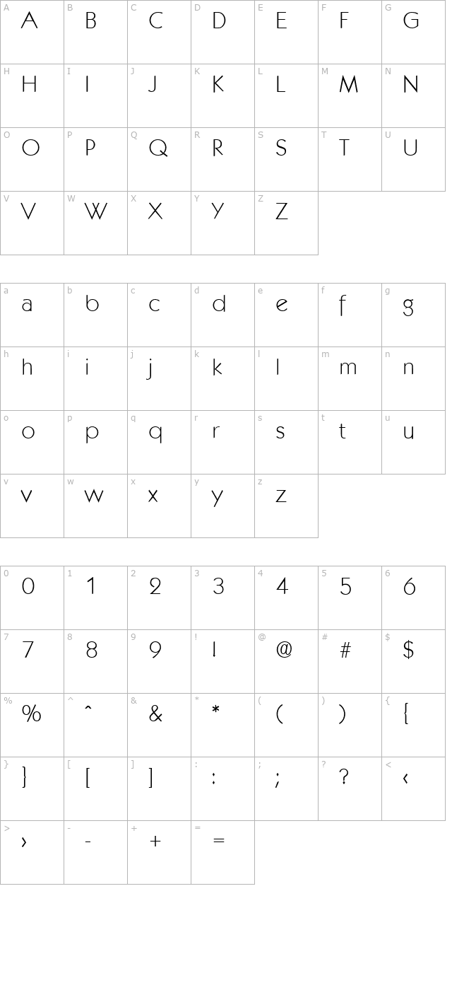 Koblenz-Serial-ExtraLight-Regular character map