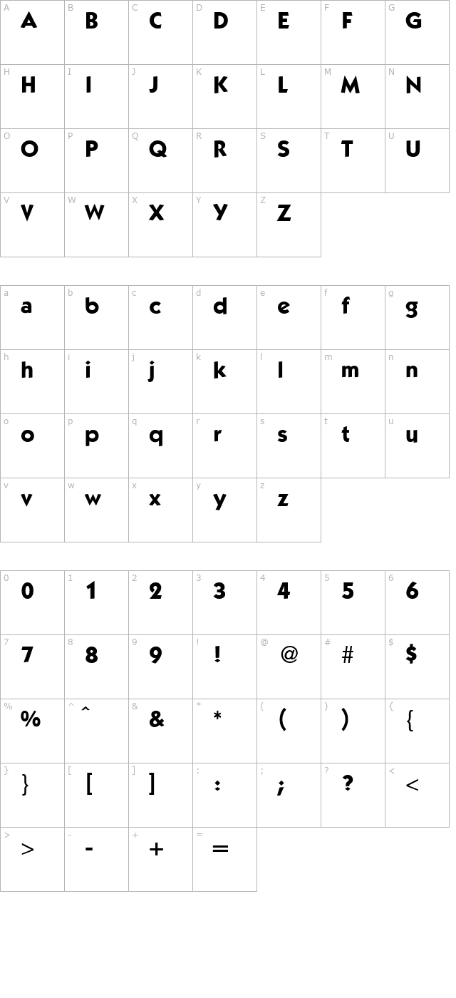 KochModern-Bold character map