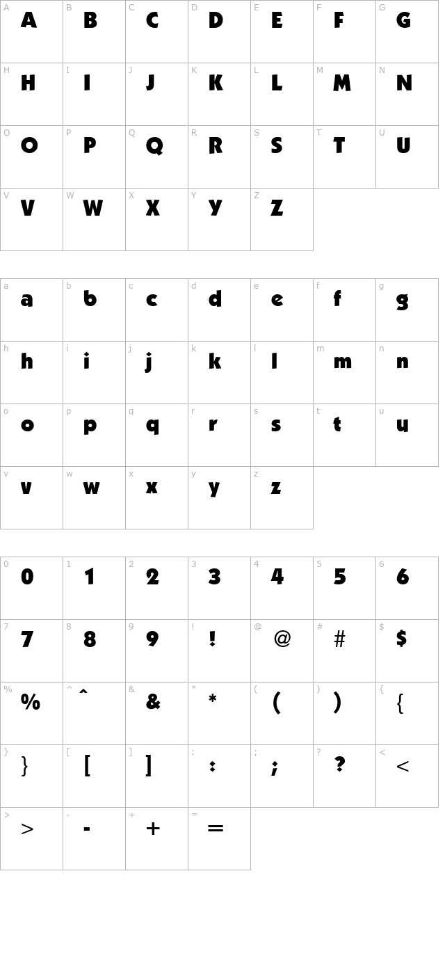 KochModernUltra-Regular character map