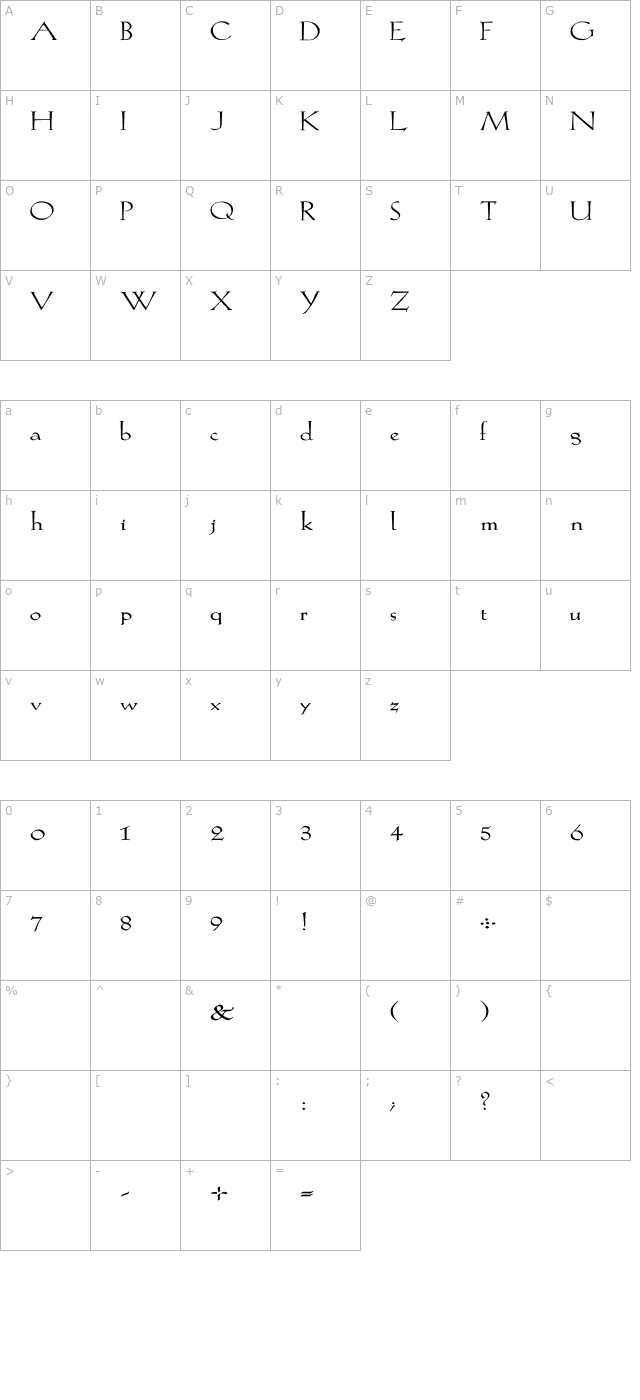 kochroman-wd character map