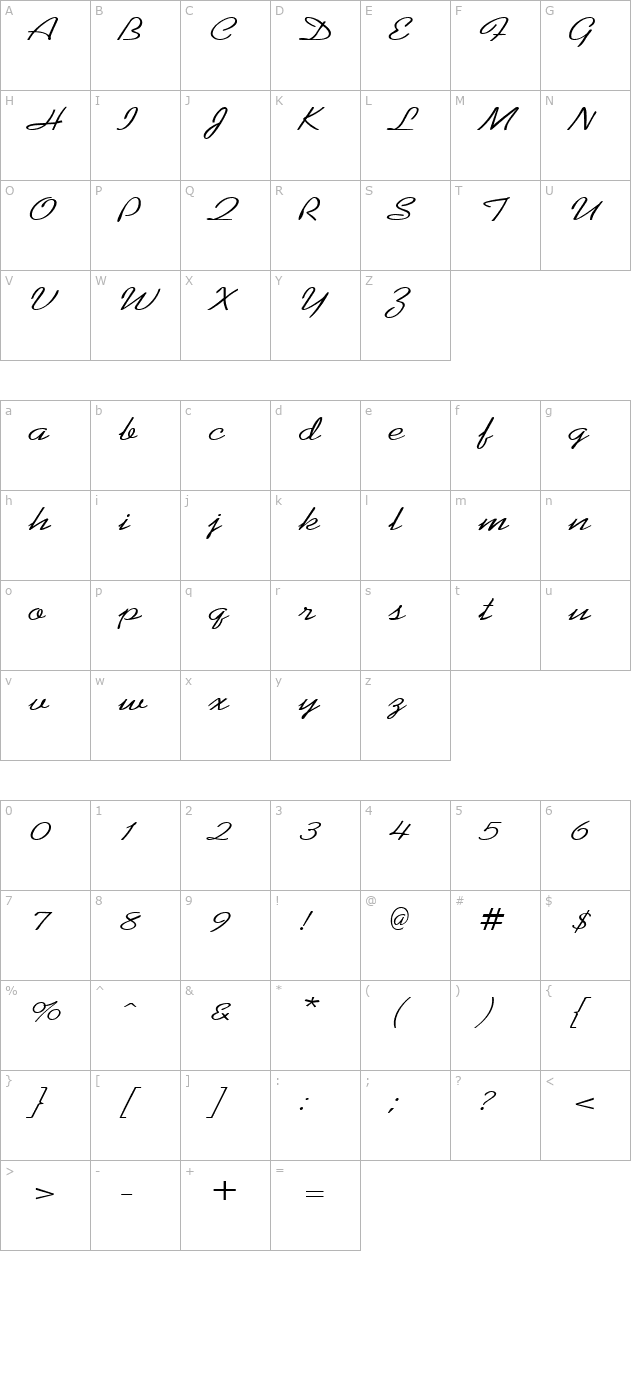 koffeewide-regular character map