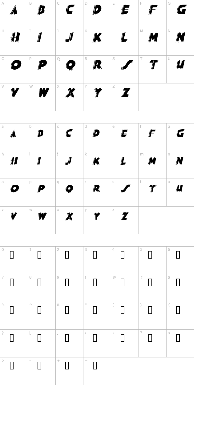 kokamascapsssk-italic character map