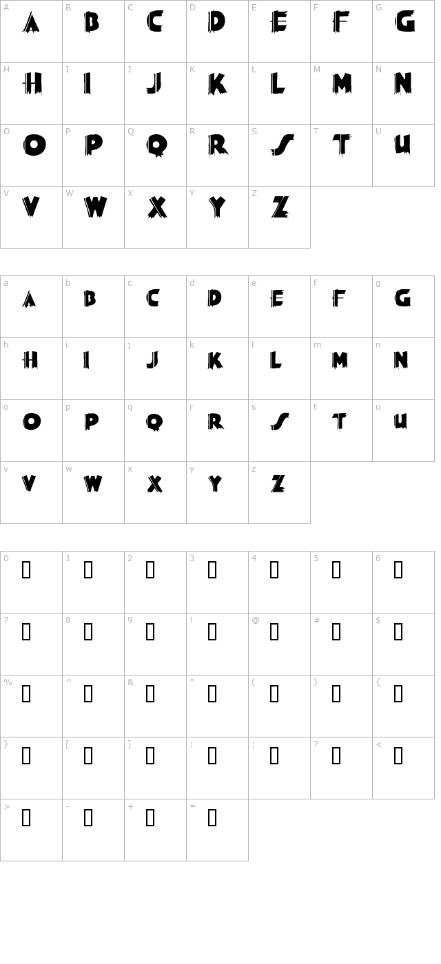 KokamaSCapsSSK character map