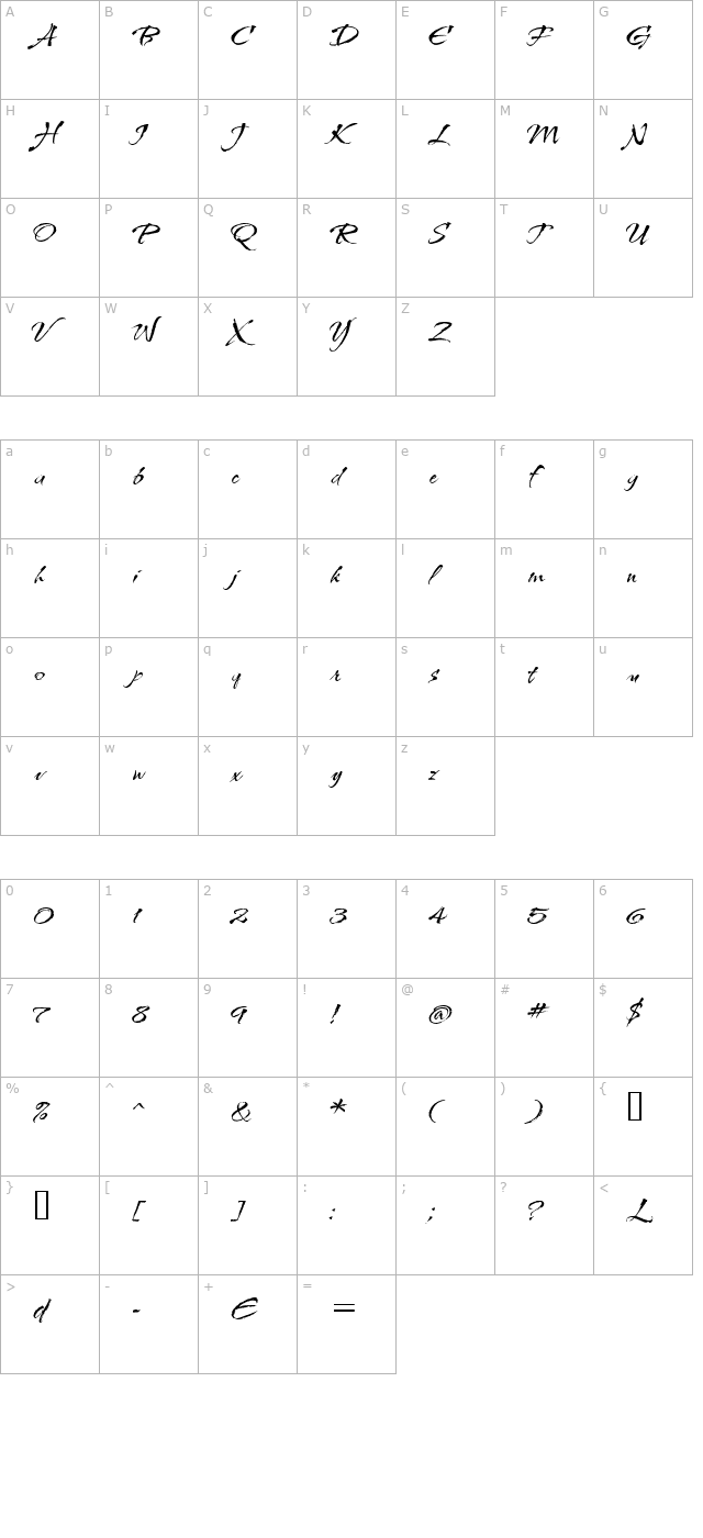 KolkerBrush ROB character map