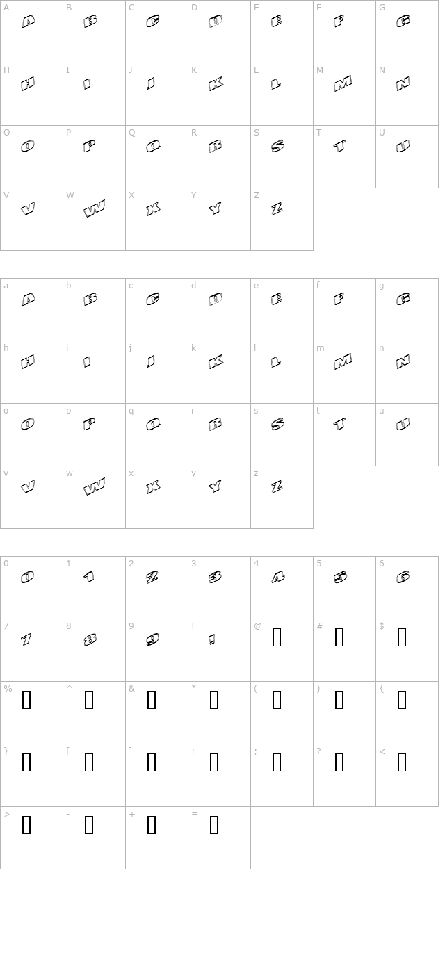 KometenMelodie1 character map