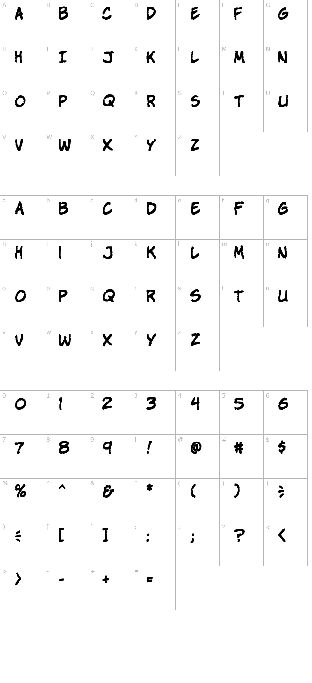 komika-parch character map