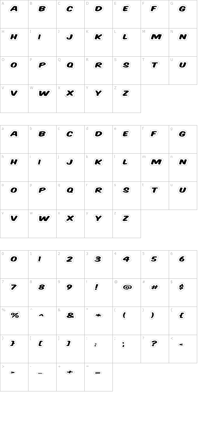 komika-title-wired character map