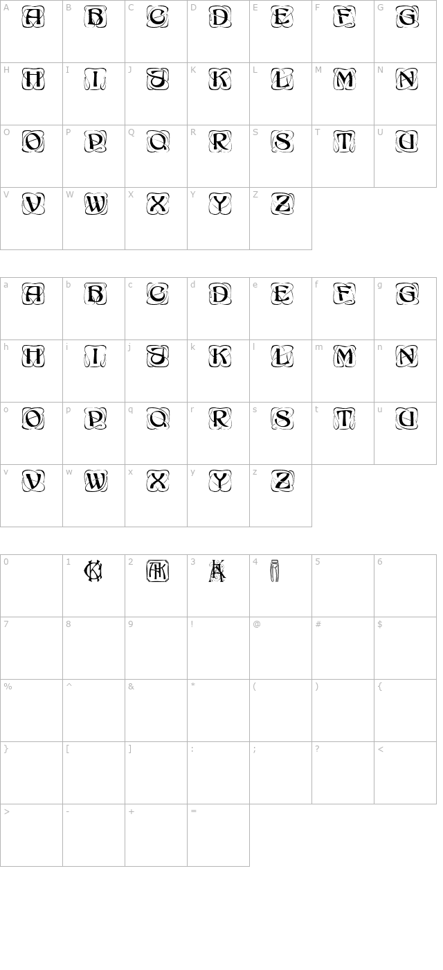 Konanur Regular character map