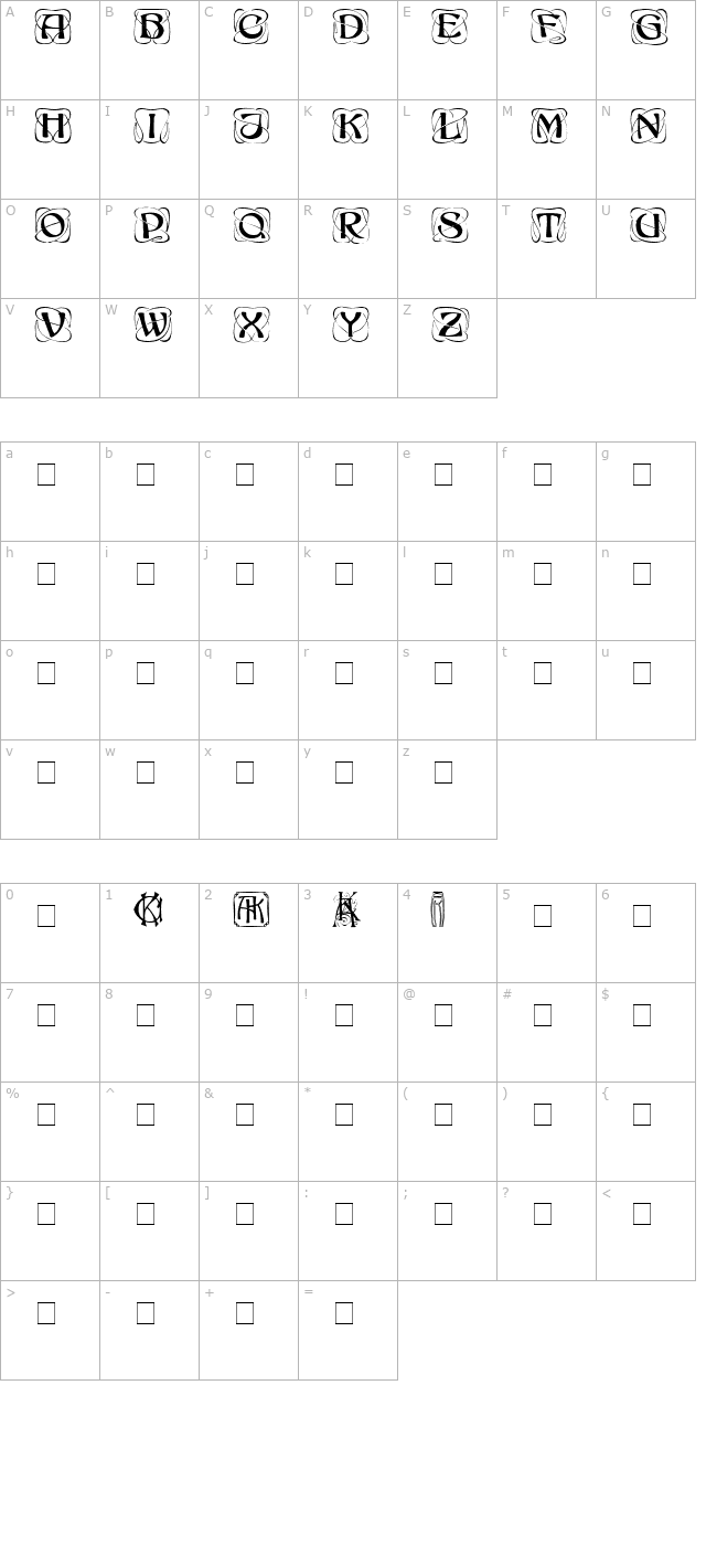 KonanurKaps Medium character map