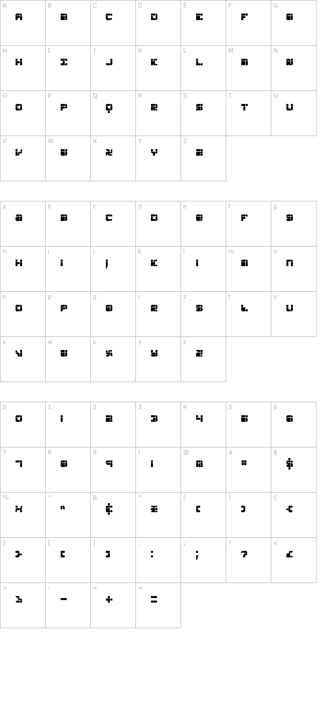 Konector -BRK- character map