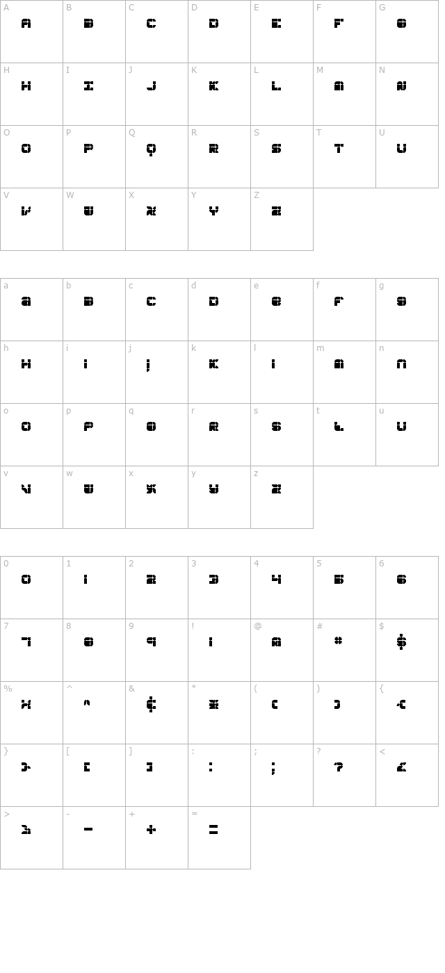 Konector BRK character map