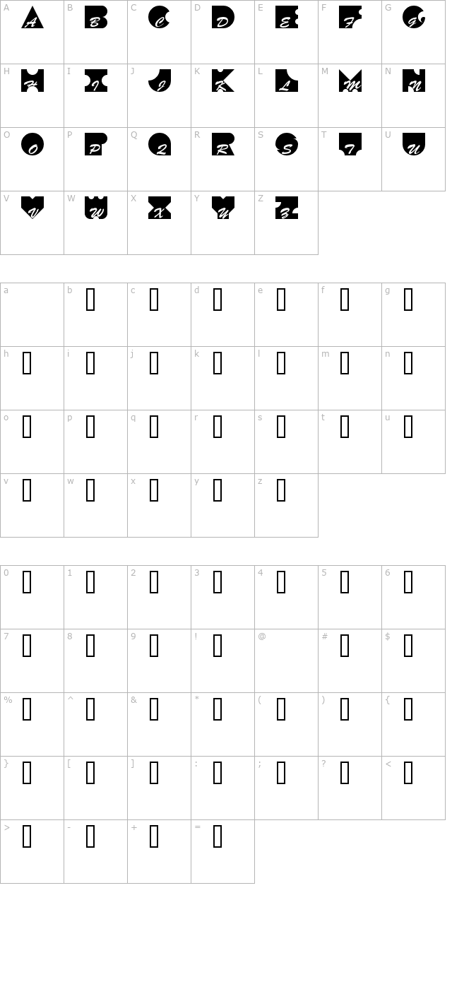 Kontrast character map