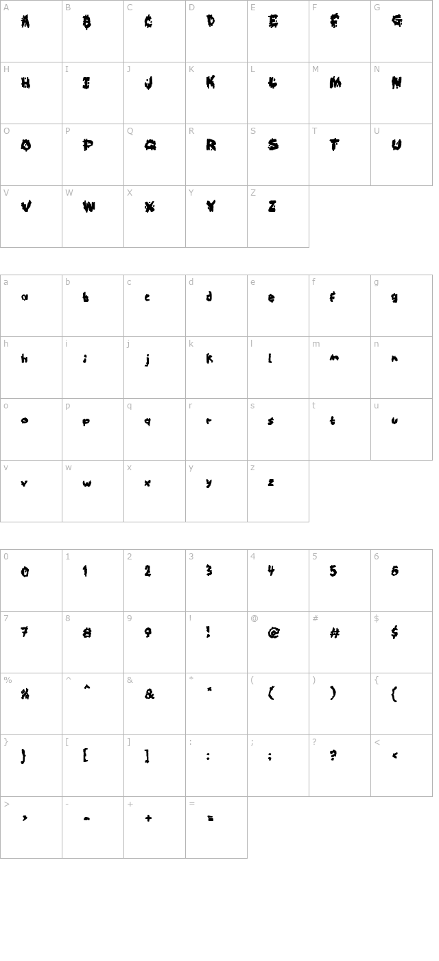 kookaburra character map