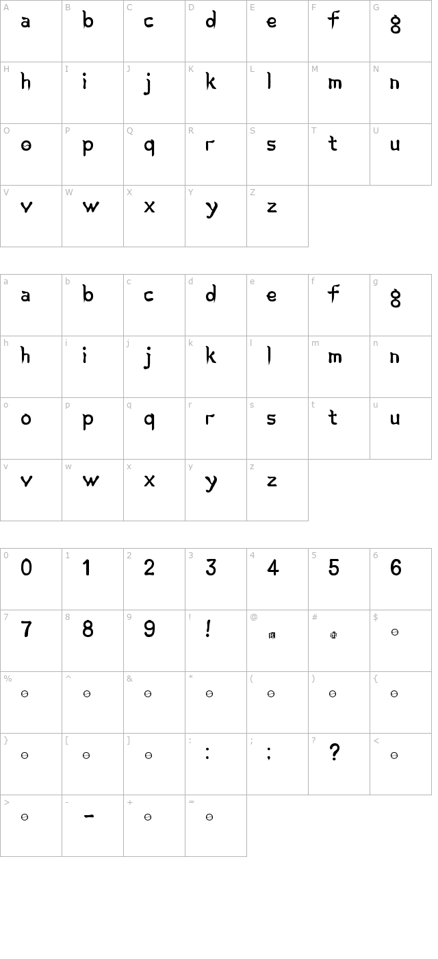 korean-calligraphy character map