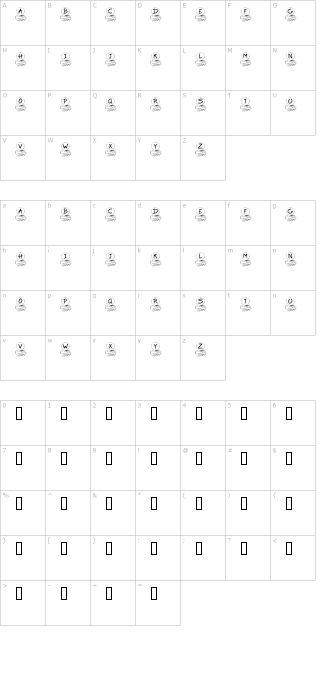 KR Balloon character map