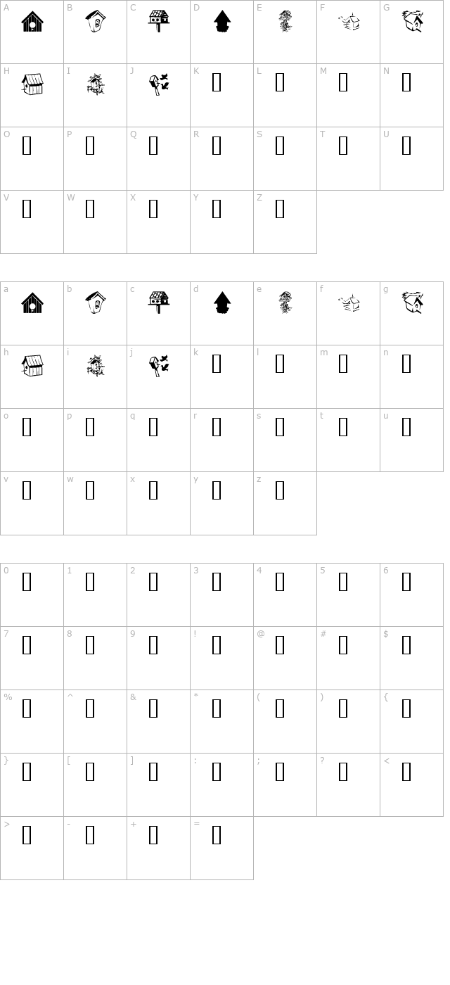 KR Birdhouse character map