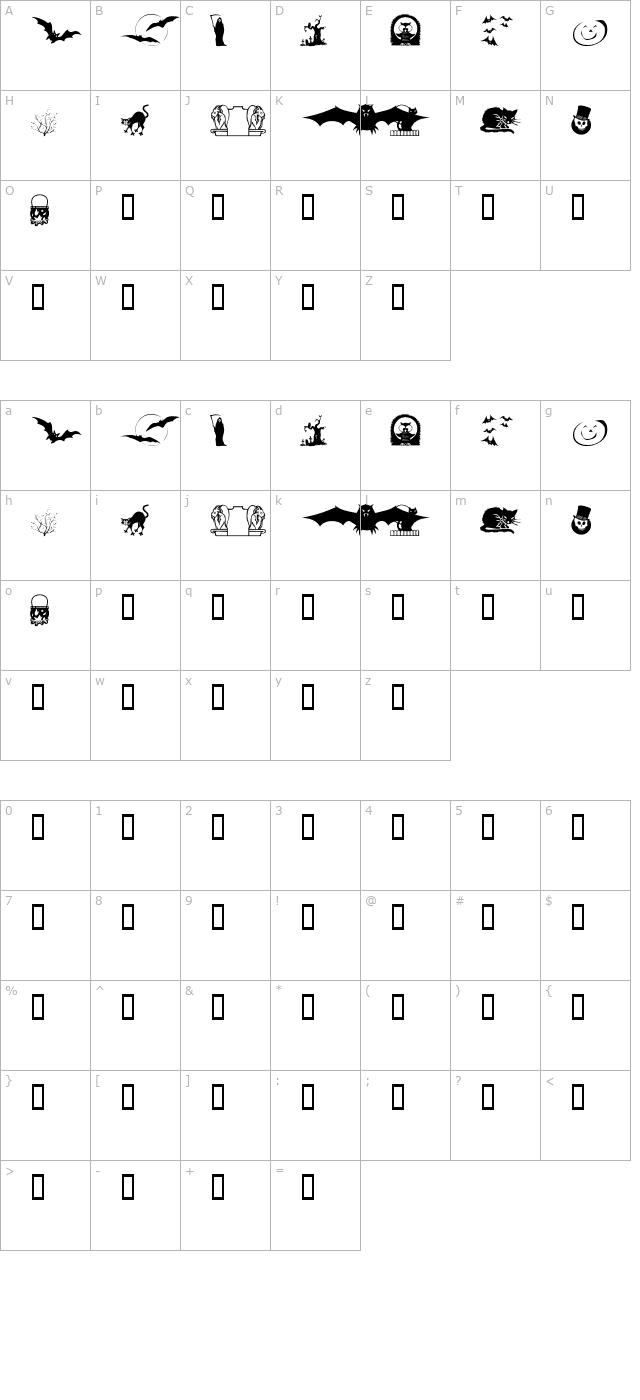 KR Boo Lane character map