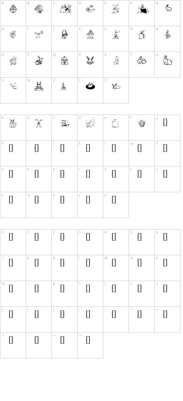 kr-bunny-dings character map