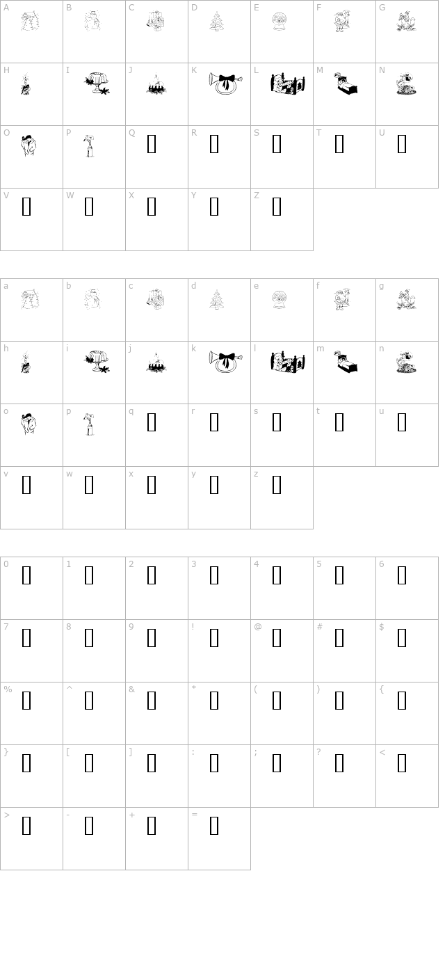 KR Christmas 2002 Dings 1 character map