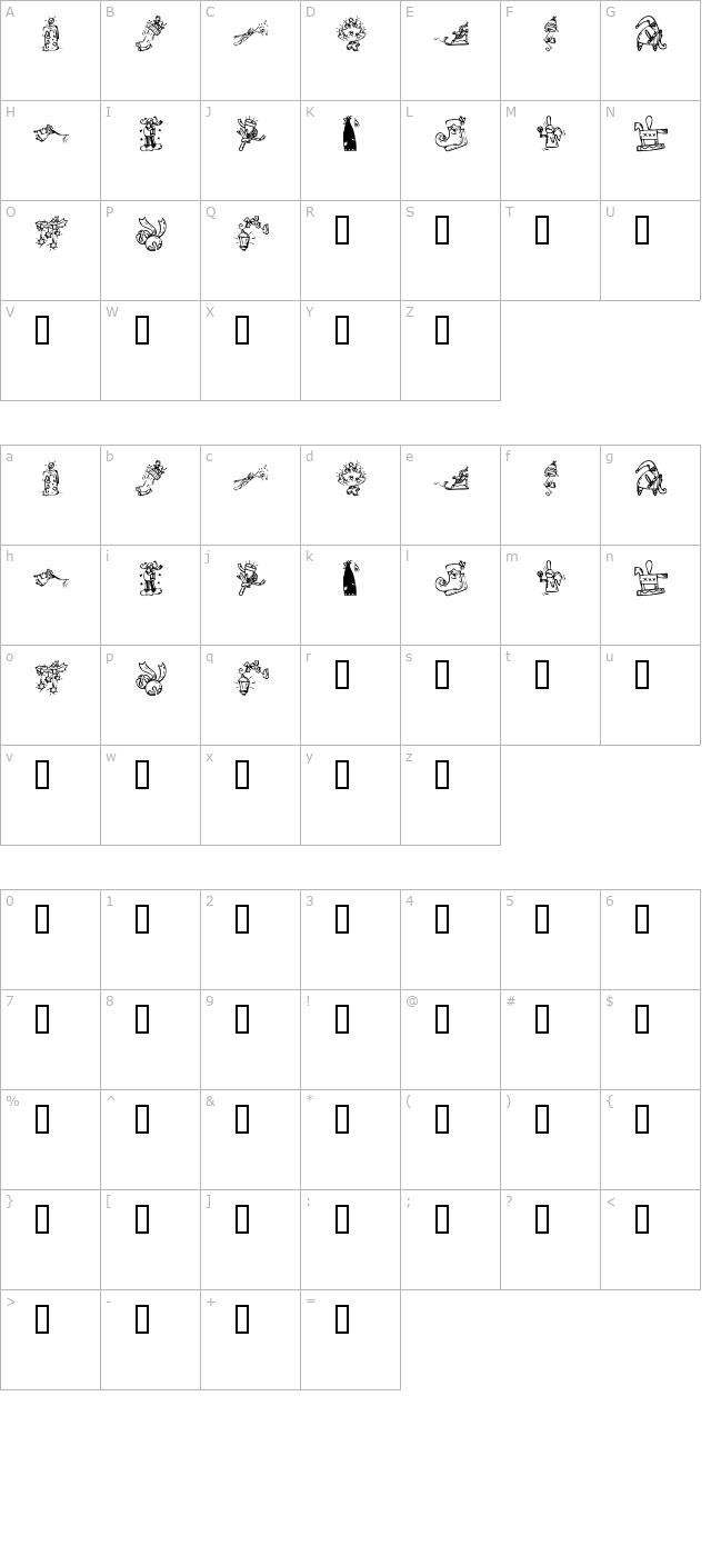 KR Christmas 2002 Dings 2 character map