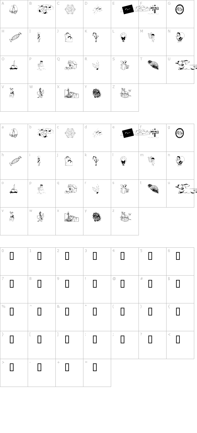 KR Christmas 2002 Dings 4 character map