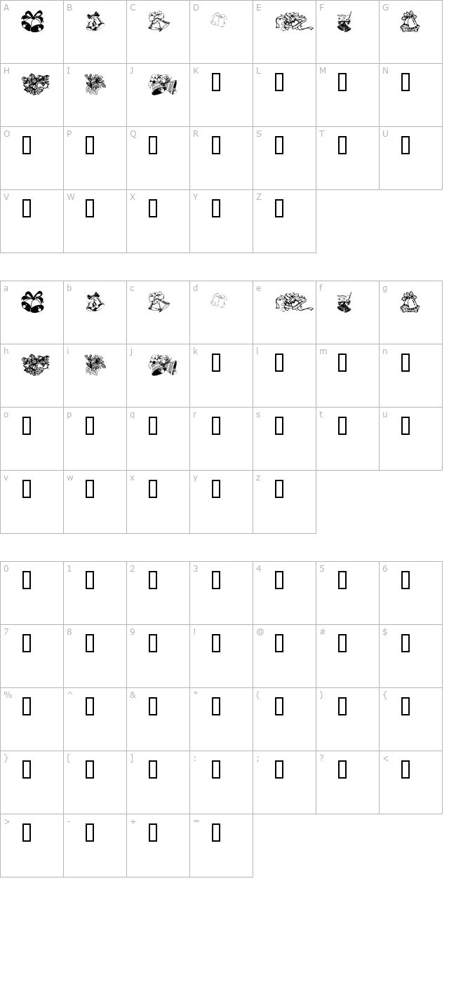 KR Christmas Bells character map