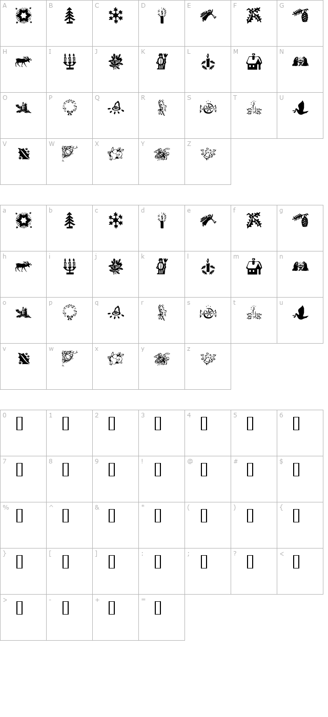 KR Christmas Time 2 character map