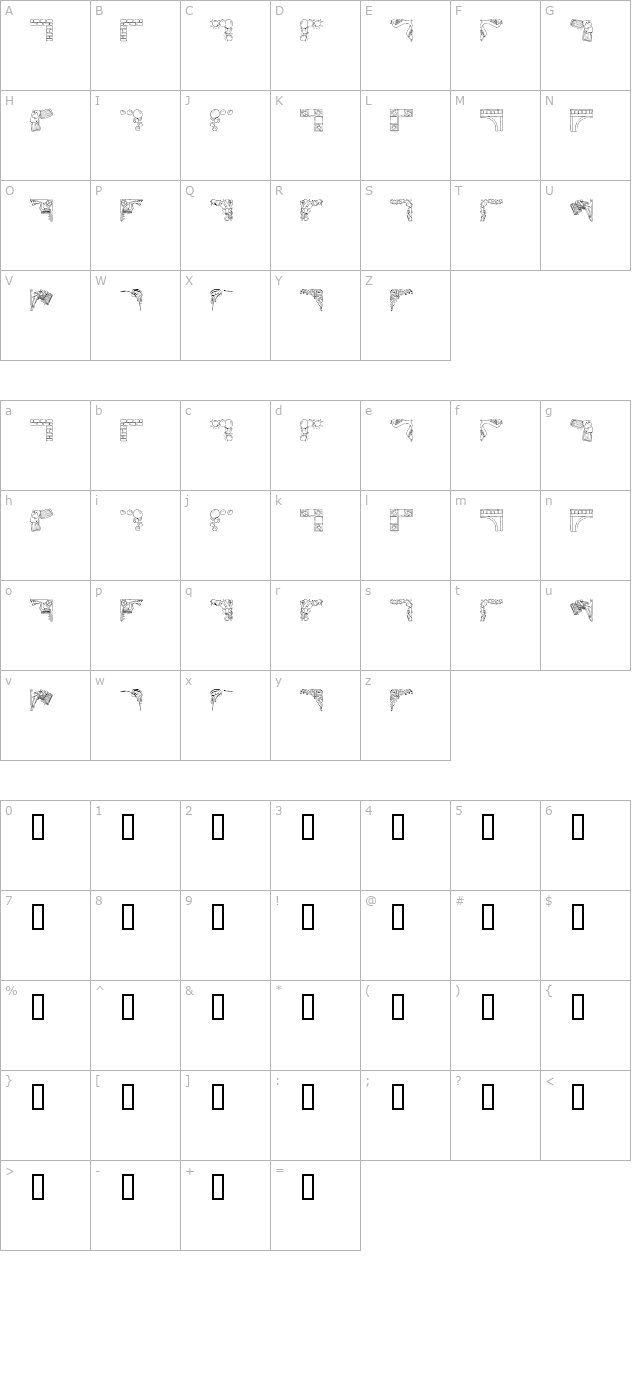 KR Corners character map