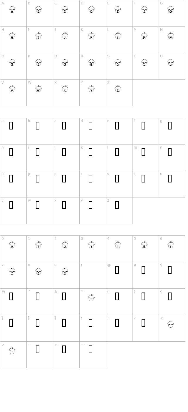 kr-cupcake character map