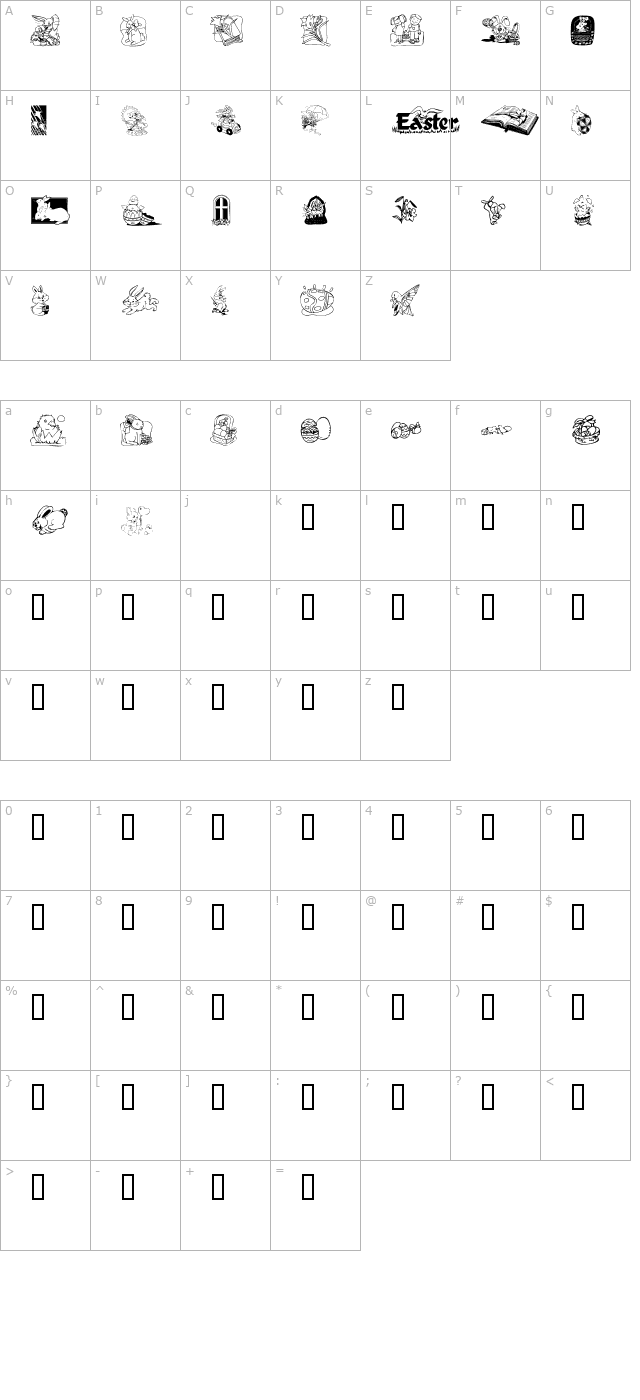 KR Easter 2003 character map