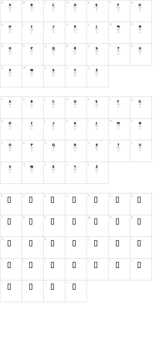 KR Fountain character map