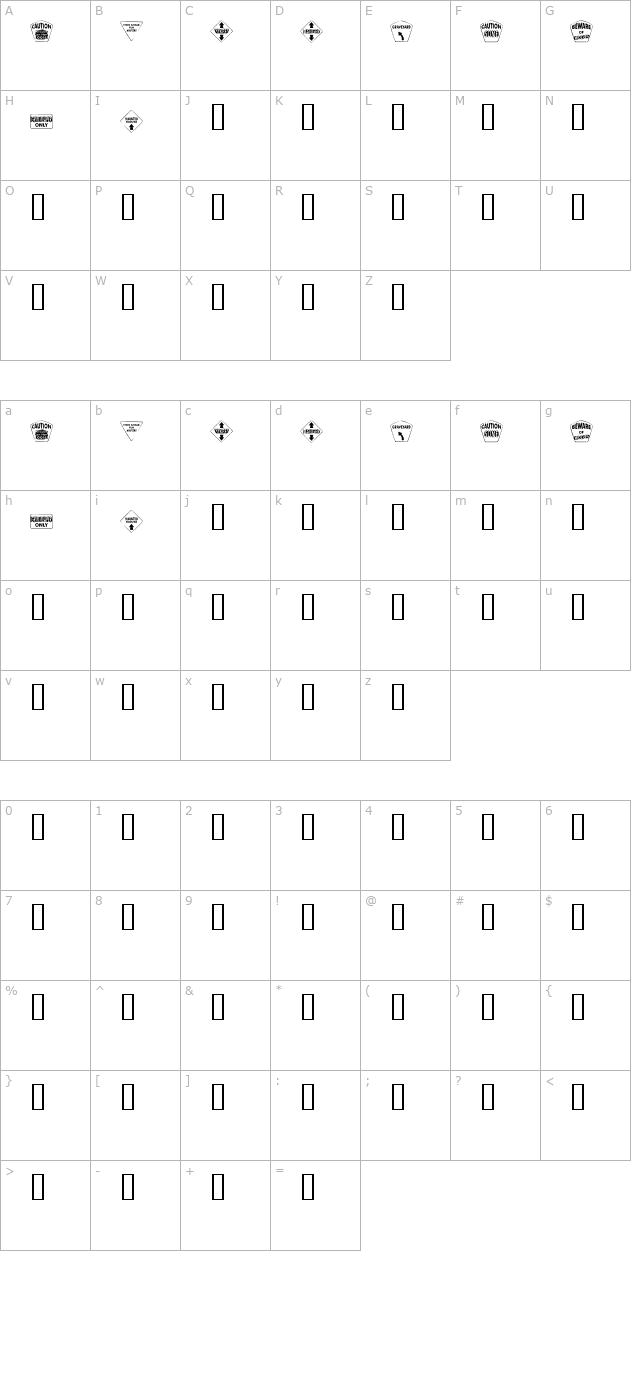 KR Halloween Signs character map