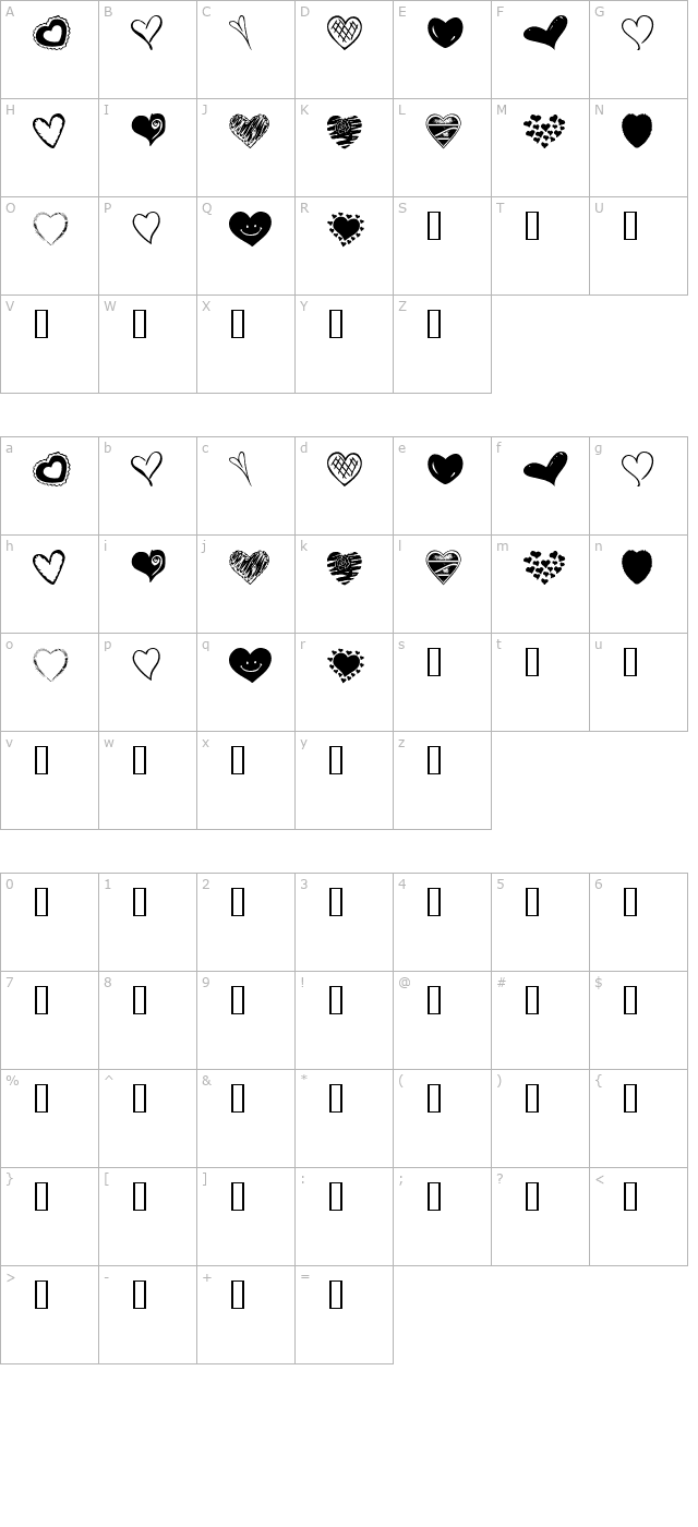 kr-heartalicious character map