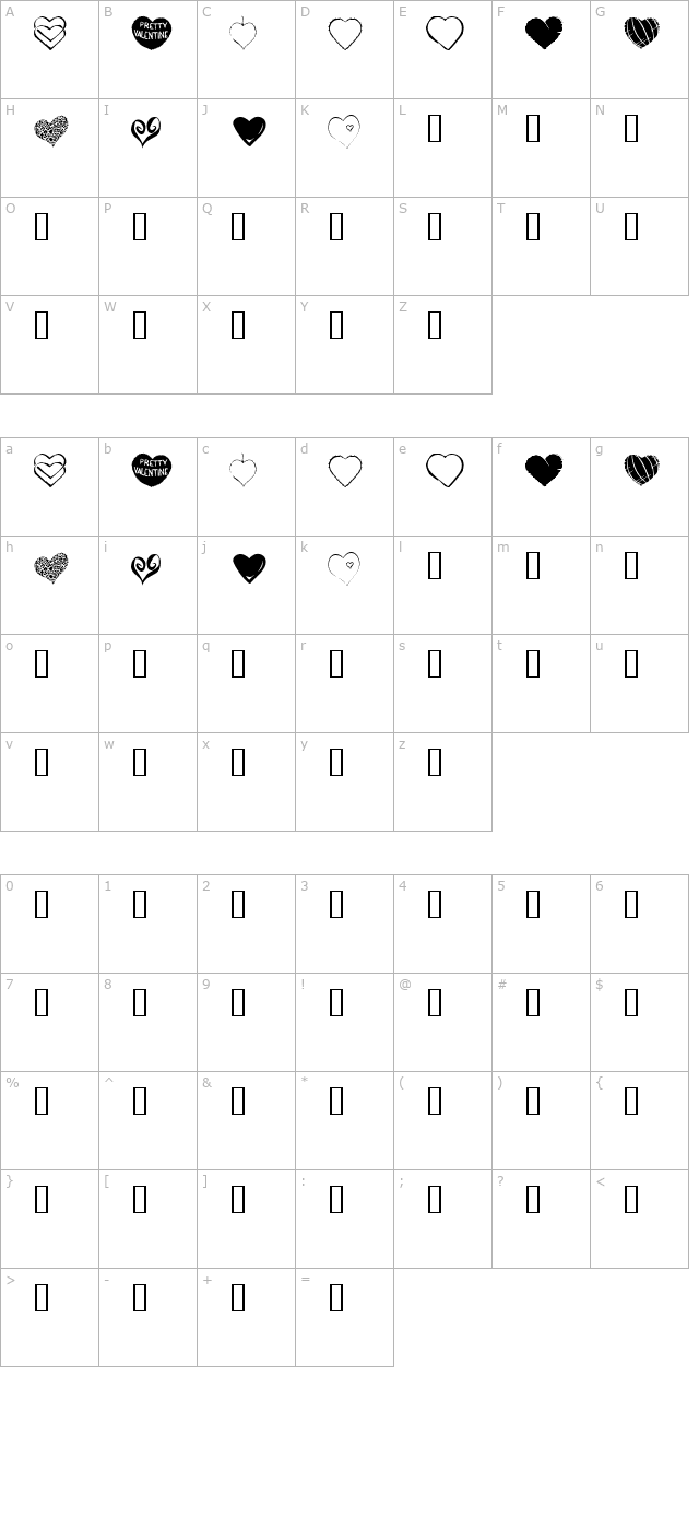 KR Heartfelt character map