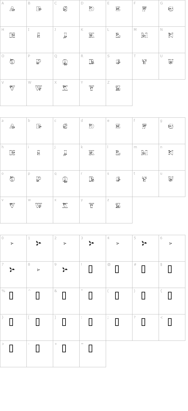 KR Holly character map