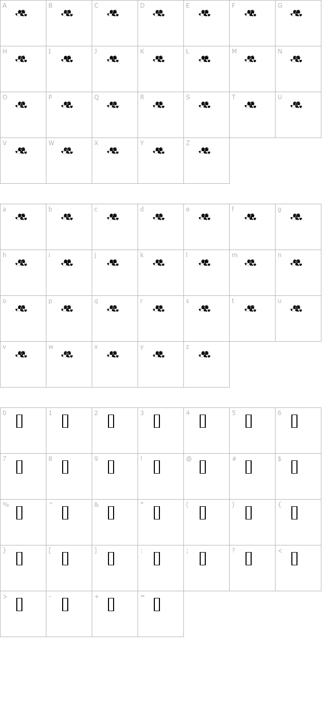 KR Lots of Hearts character map