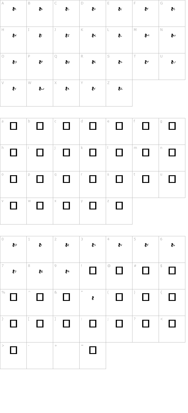 KR Seahorse character map