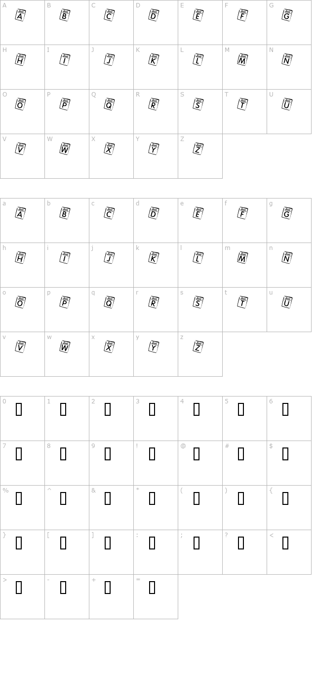 KR Seeds character map