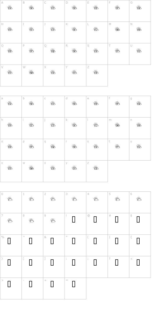 KR Sunny Days character map